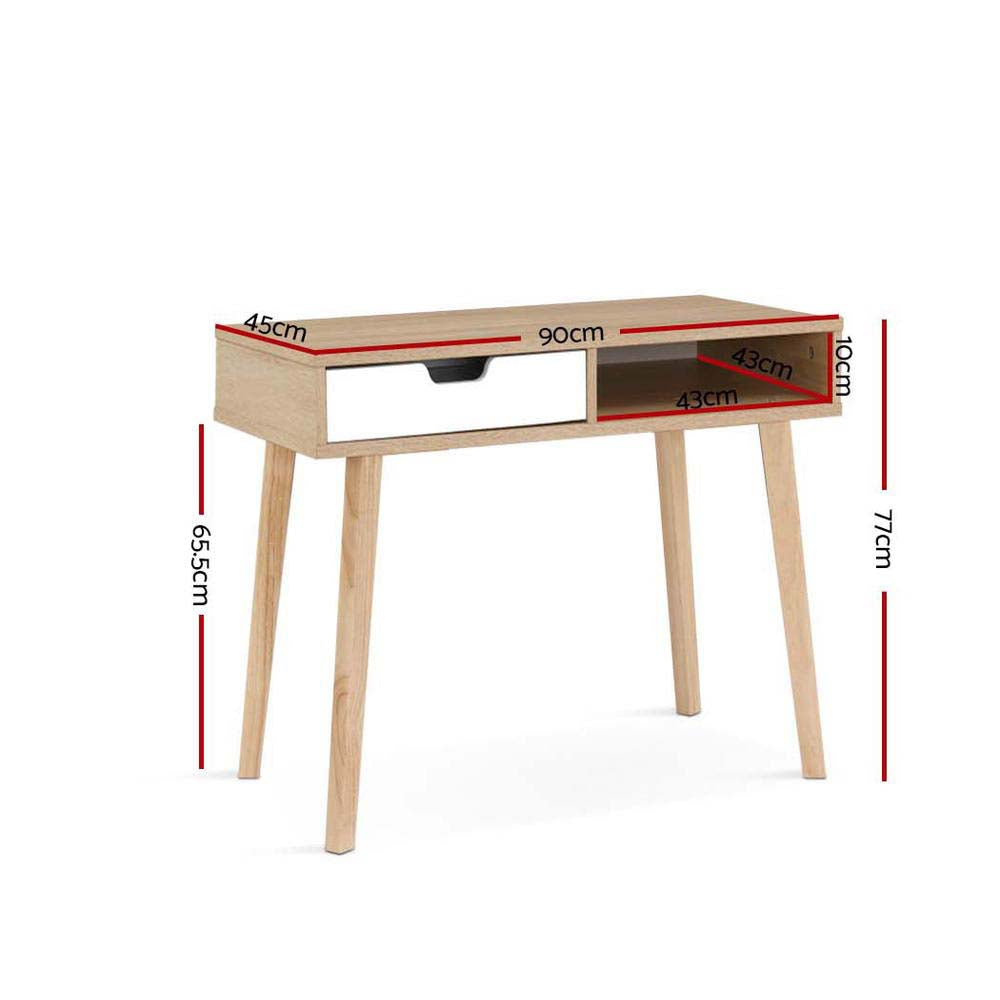 NNEDSZ 2 Drawer Wood Computer Desk
