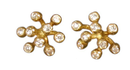 Fireworks-9 Earrings-18K Gold with Diamonds: Celebrate Life Inspirational Jewelry-3