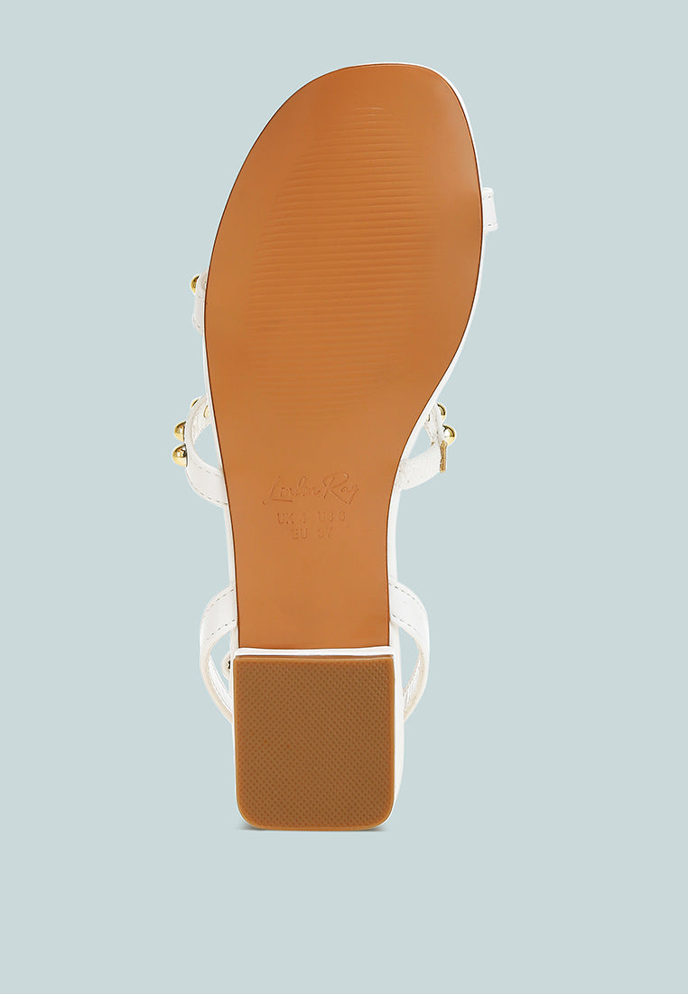 Flippity Studded Ankle Strap Flat Sandals-4