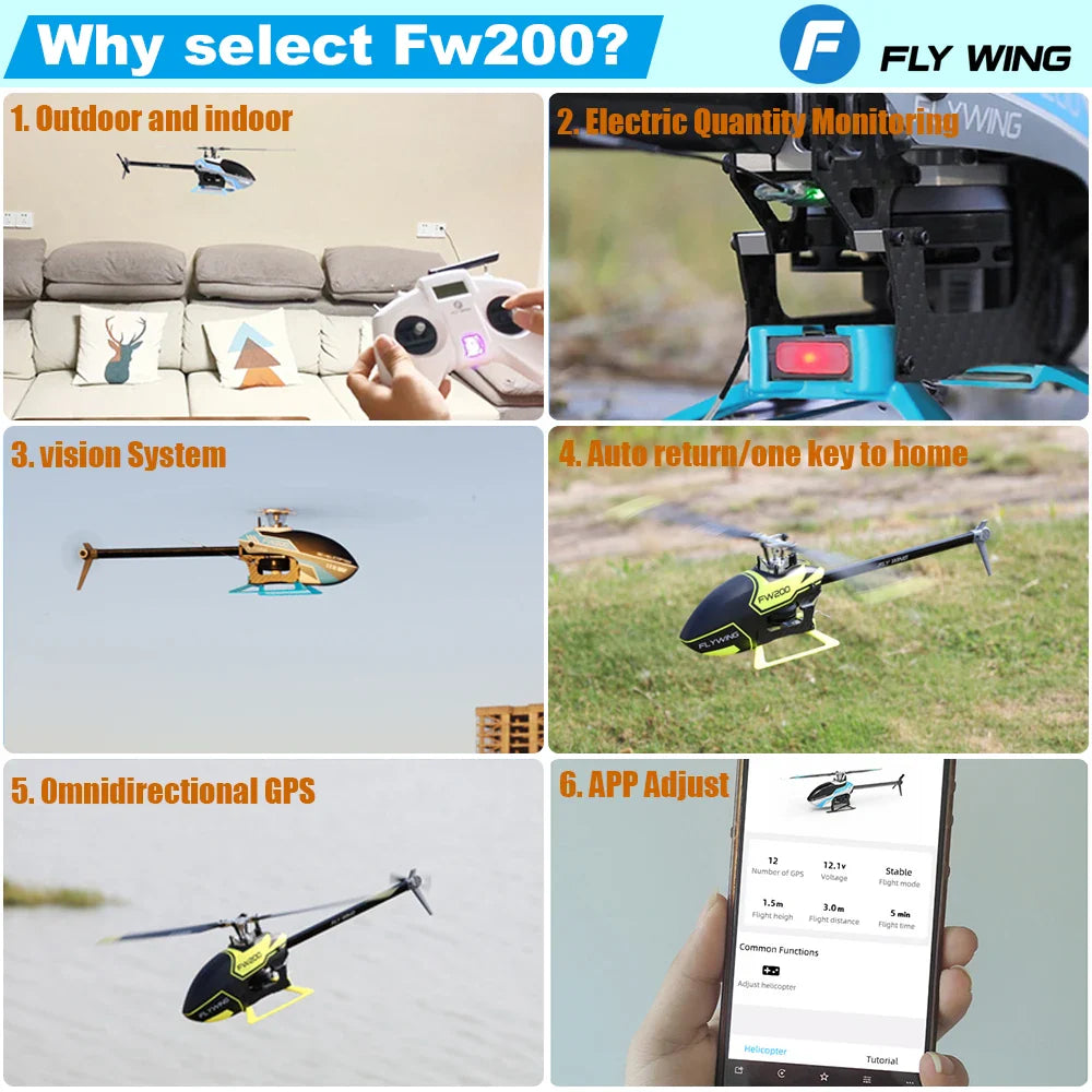 Flywing FW200 Smart GPS RC Helicopter