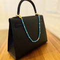 Turquoise Golden Edge Bag Charm-0