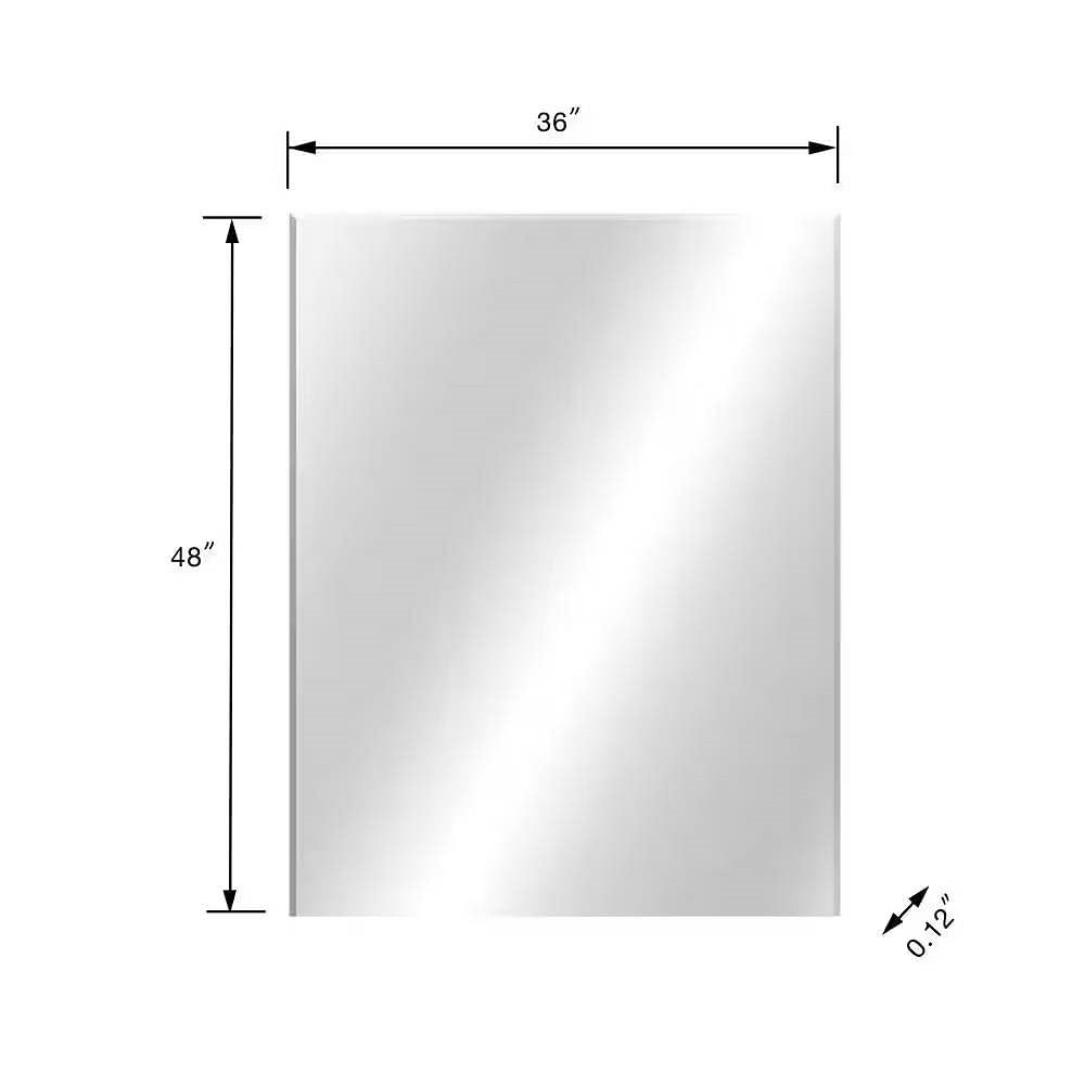 36-in x 30-in Flush Mount Bathroom Wall Mirror - Hang Vertically or Horizontally-1