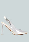 Goddess Metallic Stiletto Heel Slingback Sandals-0
