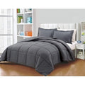King Size Reversible Microfiber Down Alternative Comforter Set in Grey-0