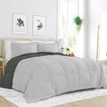 King/Cal King 3-Piece Microfiber Reversible Comforter Set in Grey / Light Grey-0