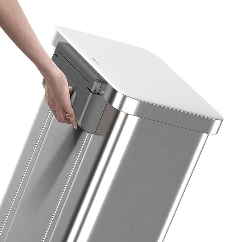 20-Gallon Sturdy Stainless Steel Kitchen Trash Can with Step-on Lid-0