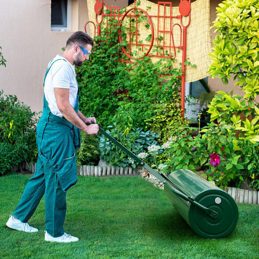 39 Inch Wide Push/Tow Lawn Roller-Green-1