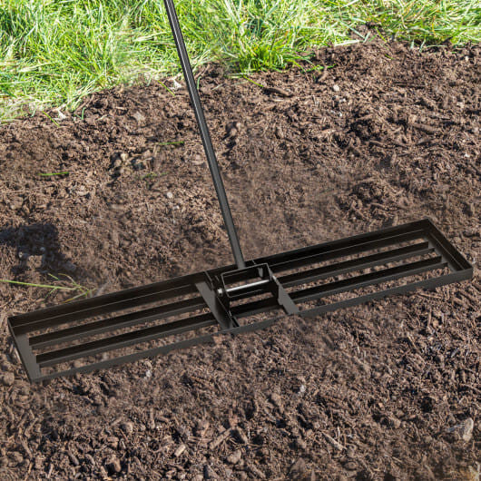 Lawn Leveling Rake 46 x 10 Inch Heavy Duty Lawn Level Tool for Soil-Black-0