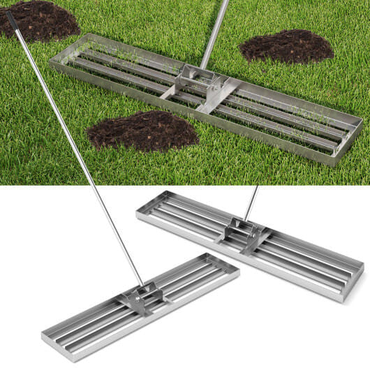 Lawn Leveling Rake 46 x 10 Inch Heavy Duty Lawn Level Tool for Soil-Black-4