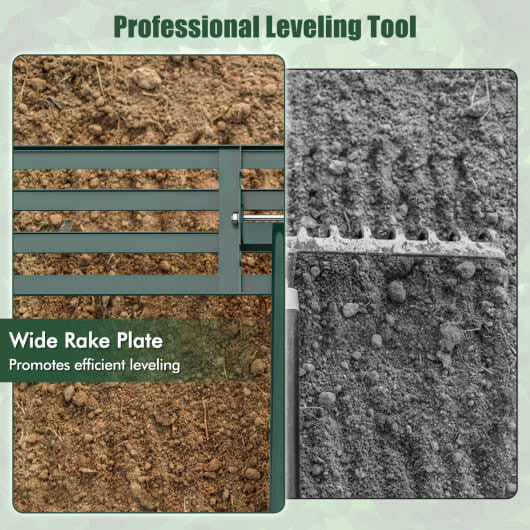 Lawn Leveling Rake 46 x 10 Inch Heavy Duty Lawn Level Tool for Soil-Black-9