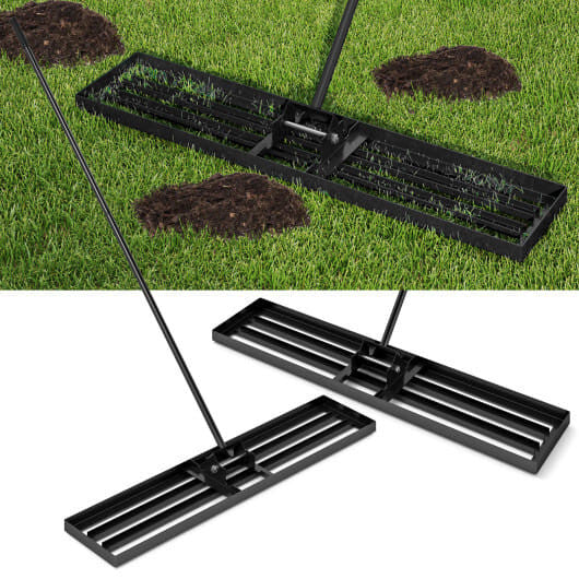 Lawn Leveling Rake 46 x 10 Inch Heavy Duty Lawn Level Tool for Soil-Black-10