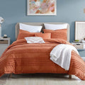 King size 5-Piece 100-Percent Cotton Clip Dot Comforter Set in Brick Orange-0
