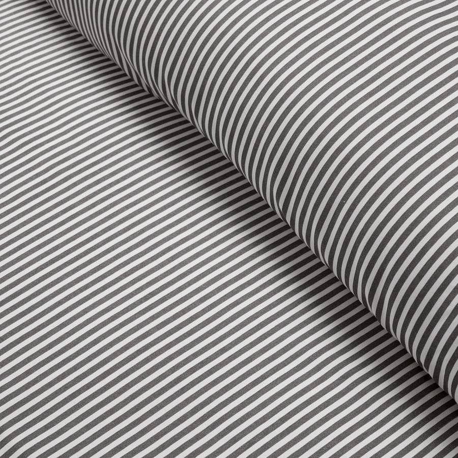Full/Queen Grey White Stripe Ruffle Reversible 3 Piece Comforter Set-1