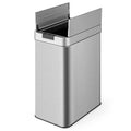 13.2 Gal Slim Kitchen Trash Can with Wing Lids and Stainless Steel Frame-0