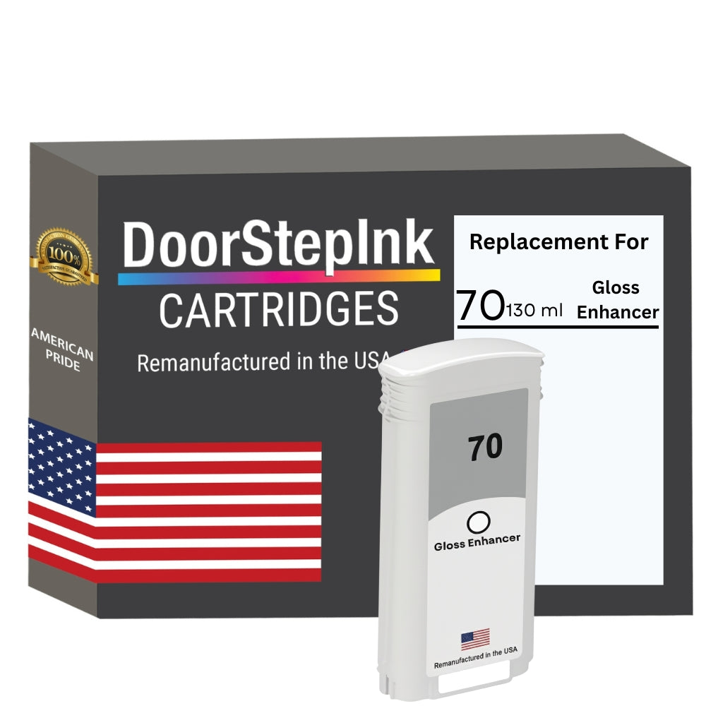 DoorStepInk Brand for HP 70 130-ml (C9459A) Gloss Enhancer Remanufactured in the USA Ink Cartridge-0