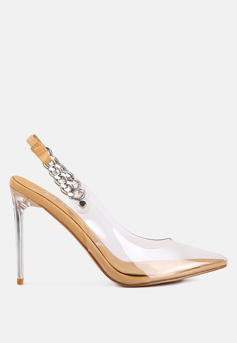 Goddess Metallic Stiletto Heel Slingback Sandals-5
