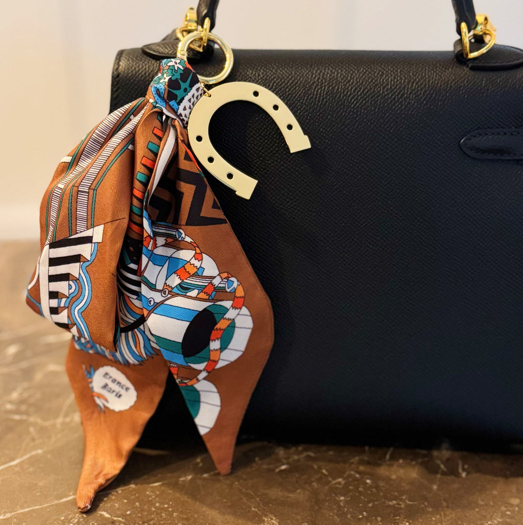 Golden Charm Luxe Print Scarf Bag Charm-1