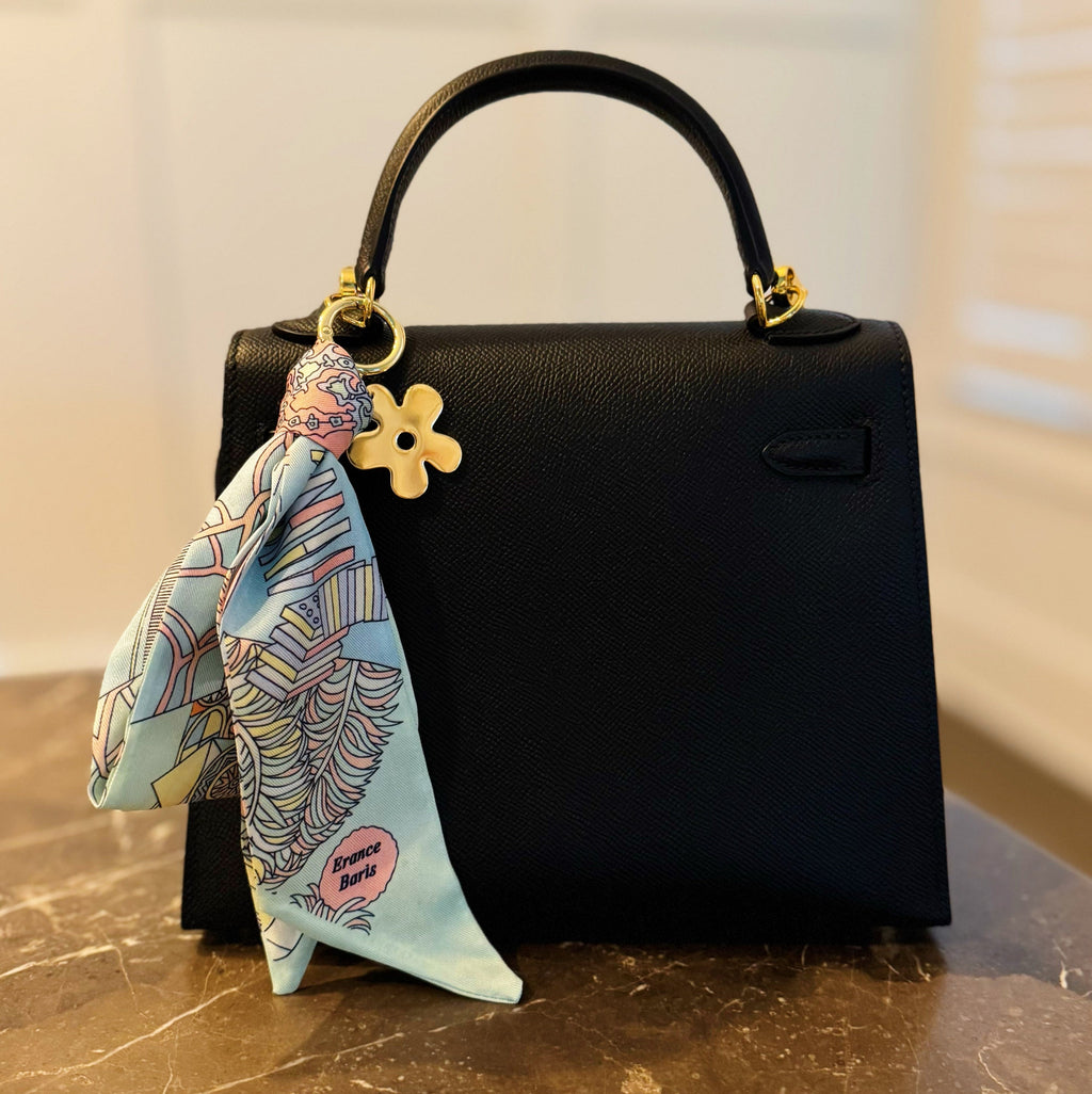 Golden Charm Luxe Print Scarf Bag Charm-0