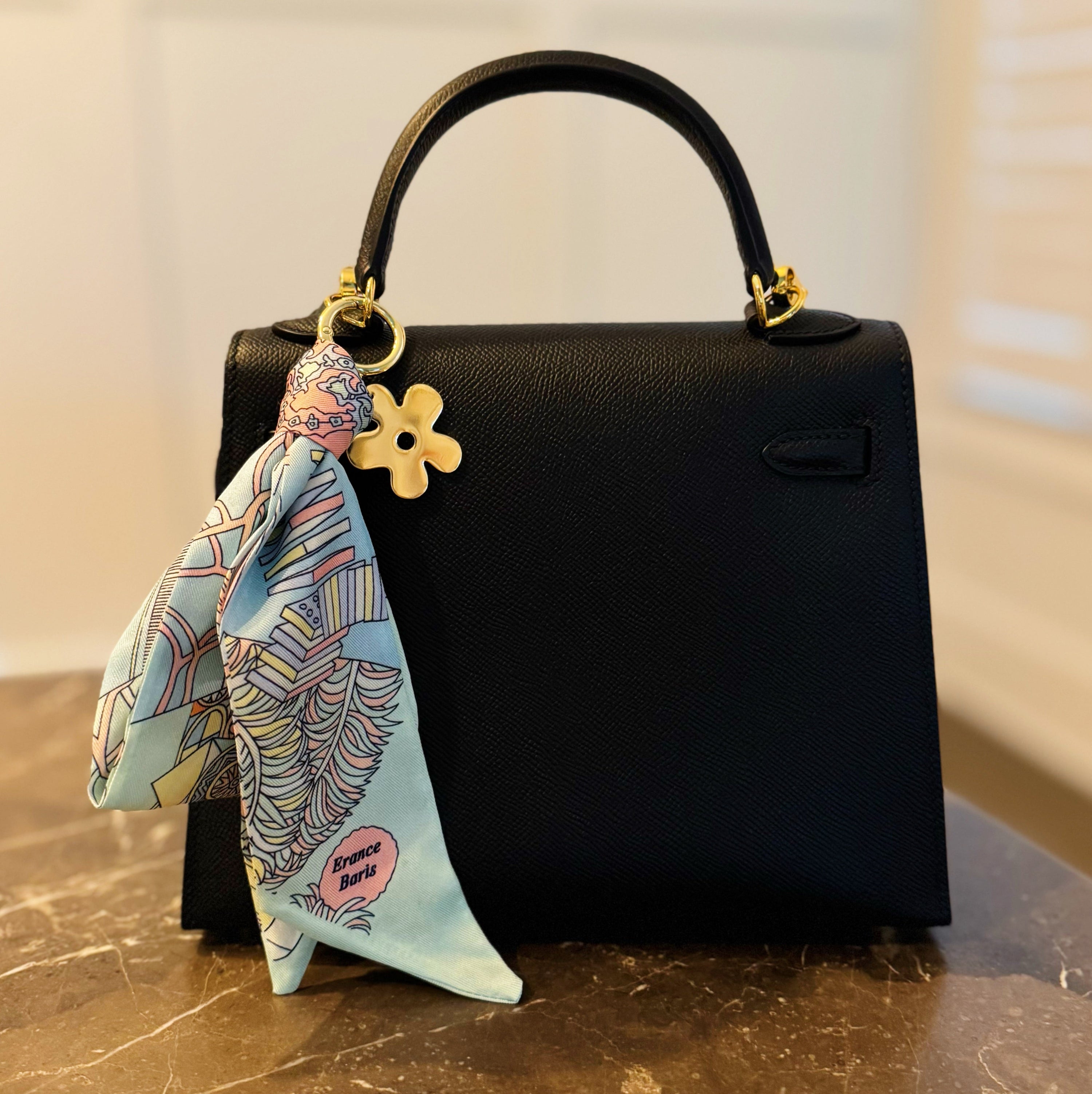 Golden Charm Luxe Print Scarf Bag Charm-0