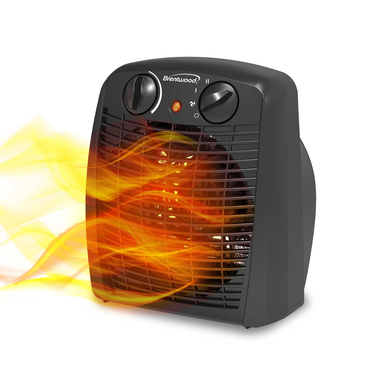 Brentwood 1500-Watt Portable Electric Space Heater and Fan in Black-0