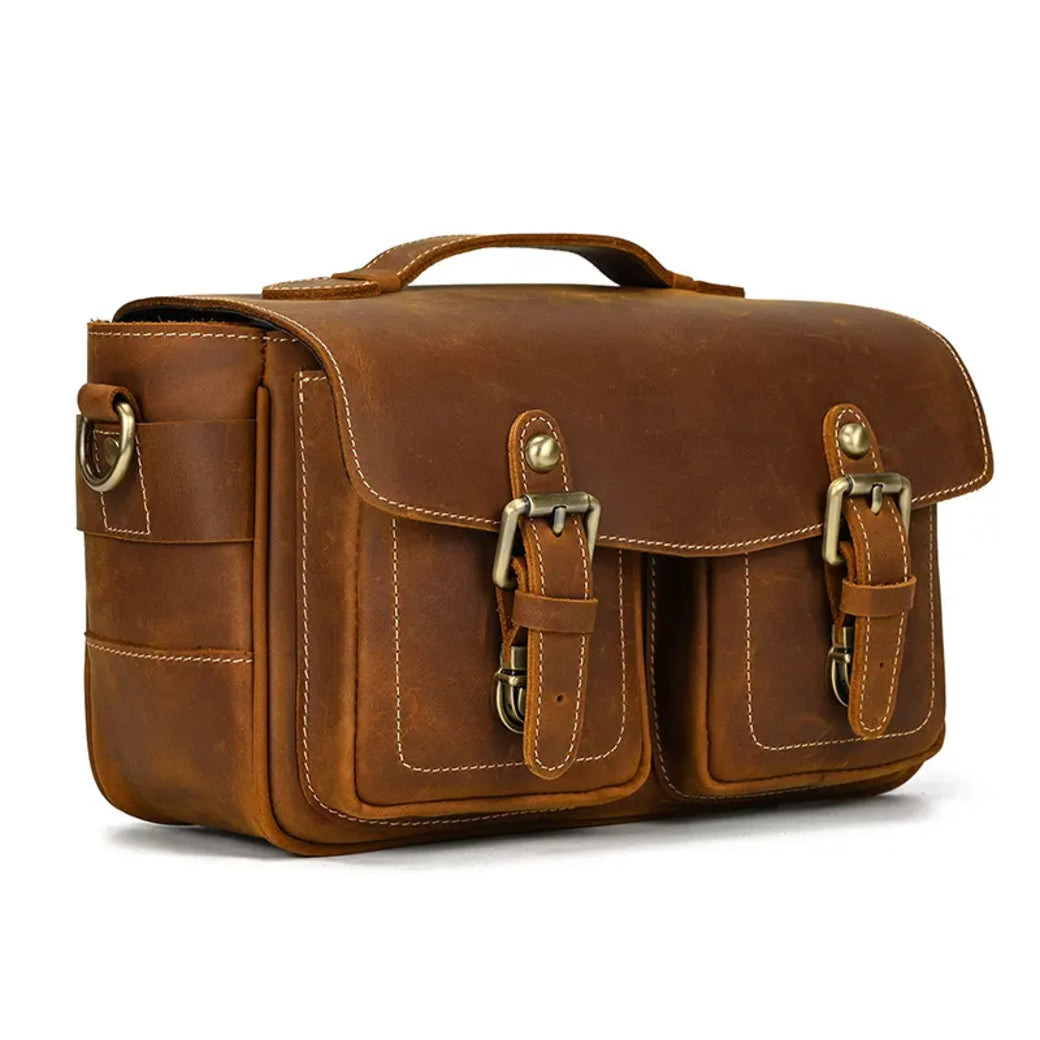 The Faust Leather Camera Bag | Crossbody Vintage Camera Messenger Bag