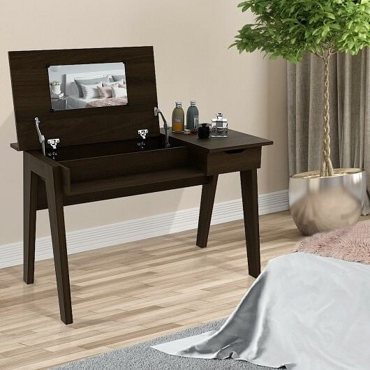 Dressing Table with Flip Mirror and Storage Drawer-1