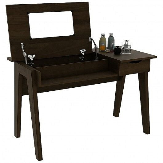 Dressing Table with Flip Mirror and Storage Drawer-0