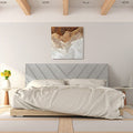Linen Upholstered Headboard for Full and Queen Size Bed Frames-Gray