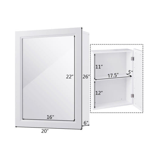 Wall Mounted Adjustable Medicine Storage Mirror Cabinet-3