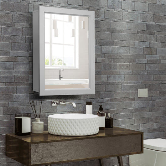 Wall Mounted Adjustable Medicine Storage Mirror Cabinet-5