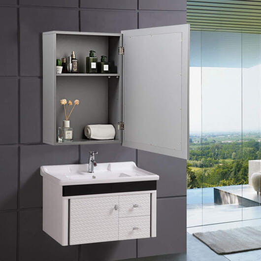 Wall Mounted Adjustable Medicine Storage Mirror Cabinet-6