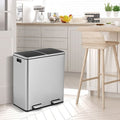 16 Gallon Dual Step Trash Can-Black-0