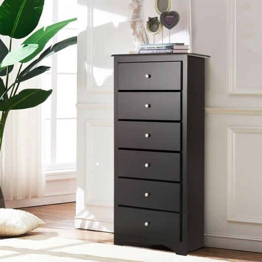 6 Drawers Chest Dresser Clothes Storage Bedroom Furniture Cabinet-White