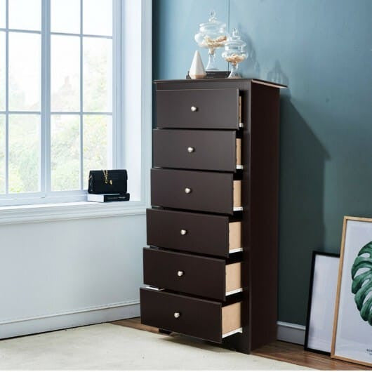 6 Drawers Chest Dresser Clothes Storage Bedroom Furniture Cabinet-White