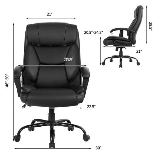 Massage Executive Office Chair with 6 Vibrating Points-Black-2