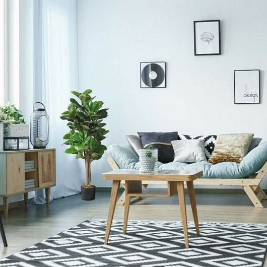 5 Feet Artificial Fiddle Leaf Fig Tree Decorative Planter-2