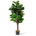 5 Feet Artificial Fiddle Leaf Fig Tree Decorative Planter-0