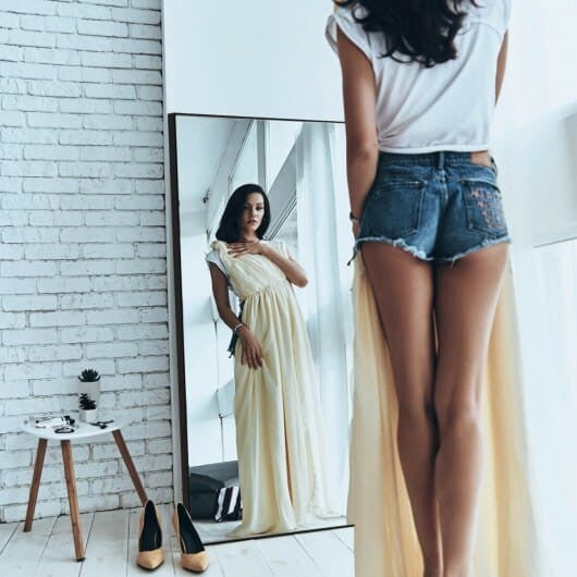 59 Inch Full Length Mirror Large Rectangle Bedroom Mirror-Golden-3