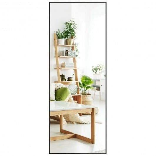 59 Inch Full Length Mirror Large Rectangle Bedroom Mirror-Golden-4