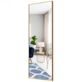 59 Inch Full Length Mirror Large Rectangle Bedroom Mirror-Golden-10