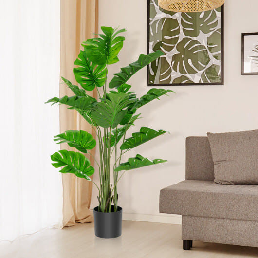 5 Feet Artificial Tree Faux Monstera Deliciosa Plant for Home Indoor and Outdoor-0