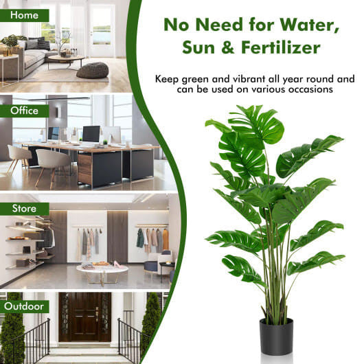5 Feet Artificial Tree Faux Monstera Deliciosa Plant for Home Indoor and Outdoor-1