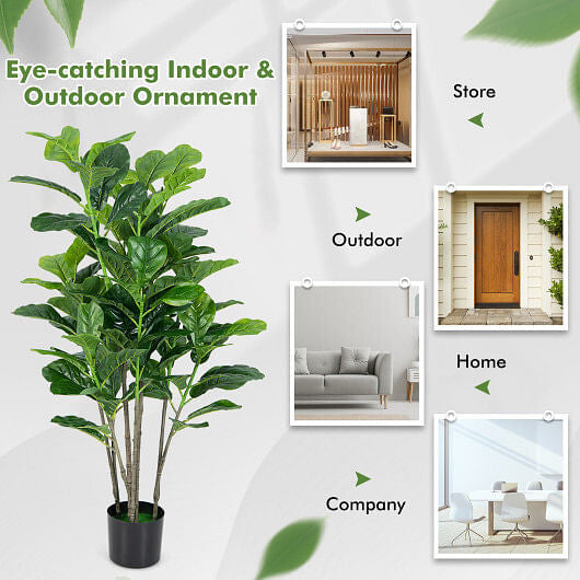 51 Inch 2-Pack Artificial Fiddle Leaf Fig Tree for Indoor and Outdoor-1