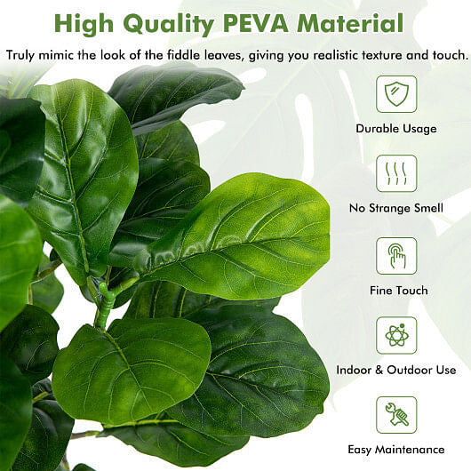 51 Inch 2-Pack Artificial Fiddle Leaf Fig Tree for Indoor and Outdoor-3