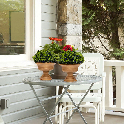 4 Pack Artificial Boxwood Topiary Trees-1