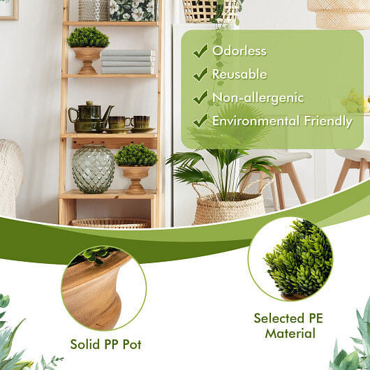 4 Pack Artificial Boxwood Topiary Trees-3