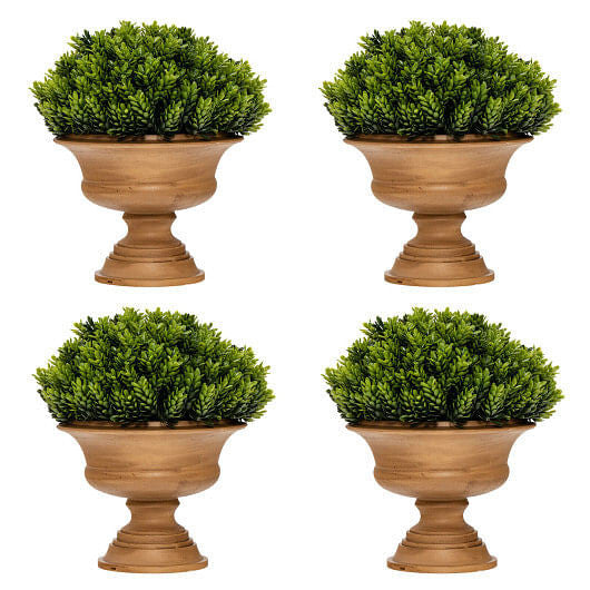 4 Pack Artificial Boxwood Topiary Trees-0