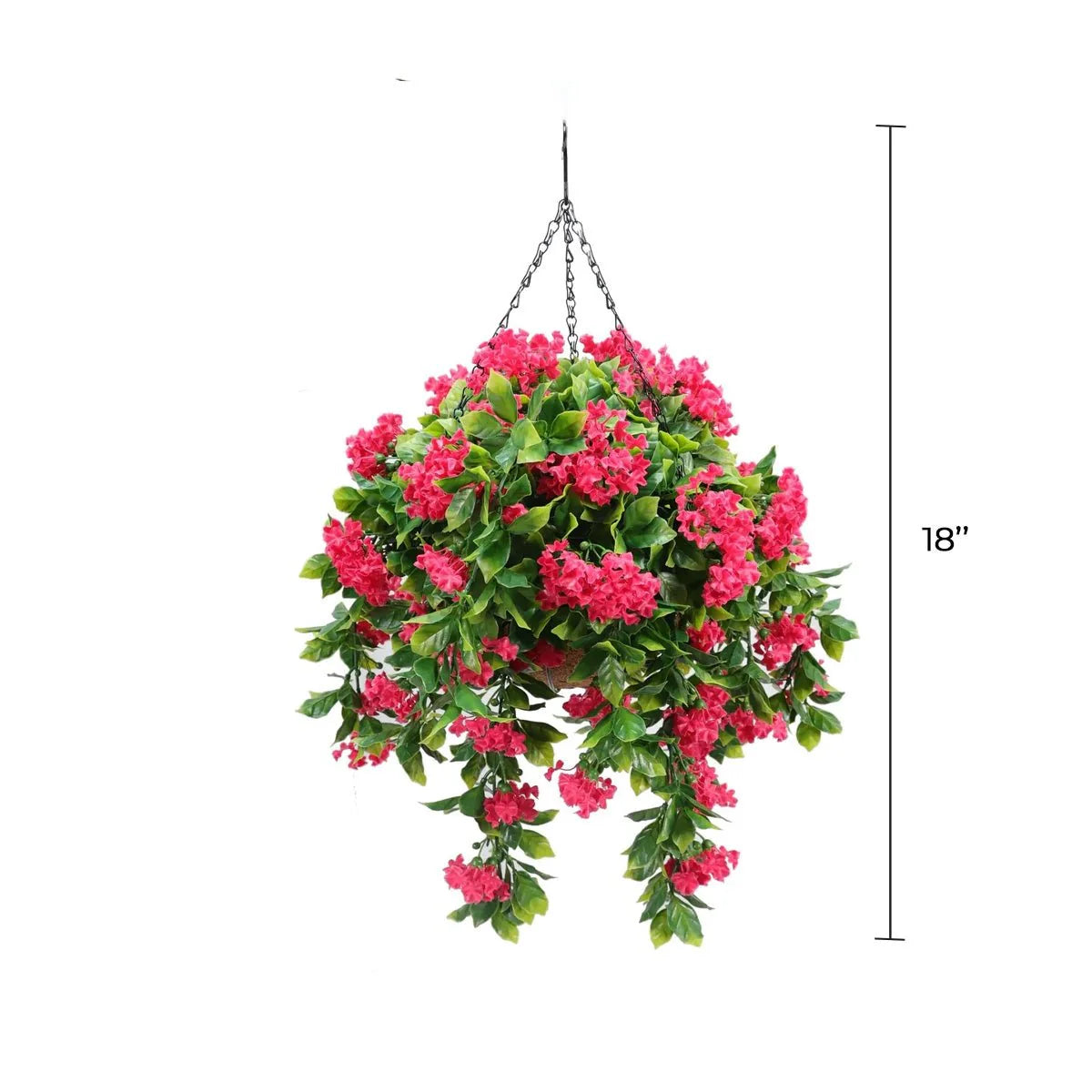 Lilac Flower Artificial Hanging Basket 18in – UV Resistant-1