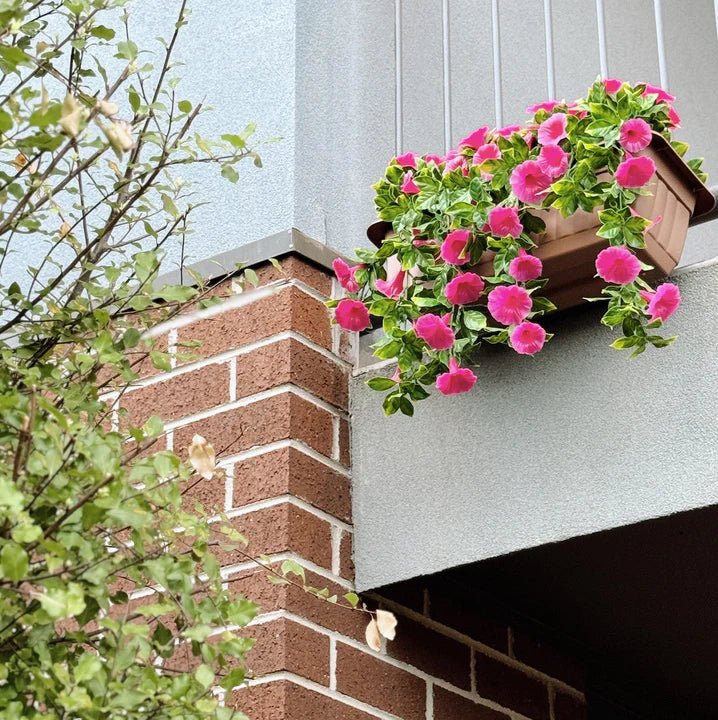 Artificial Window Box Planter – Draping Pink Petunia (20×14in) – UV Resistant-2