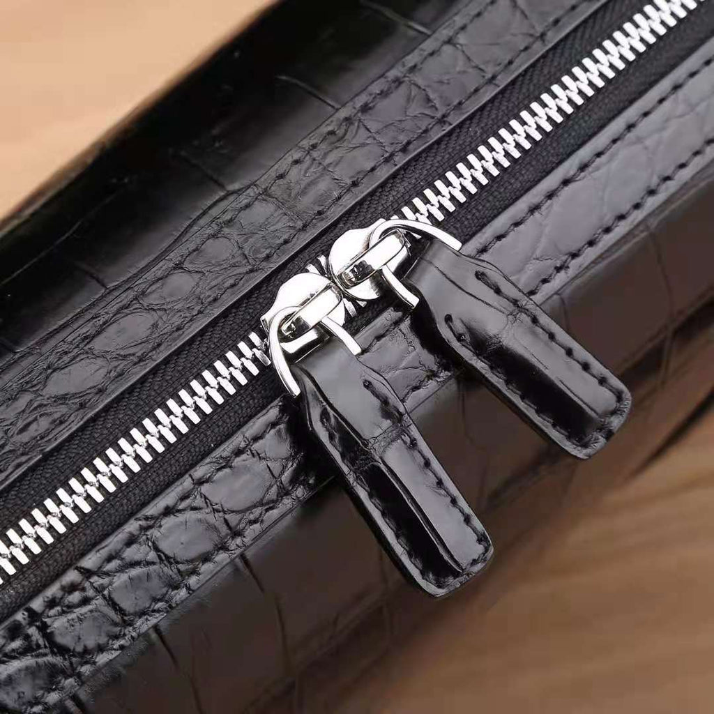 Crocodile belly Briefcase Handmade Business Laptop Bag Men's-4